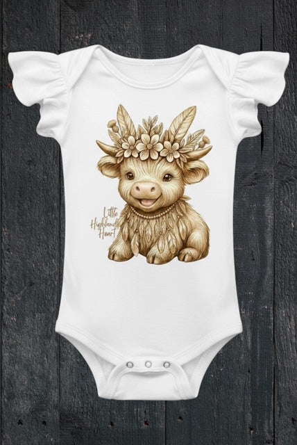 Thistle the Boho Highland Calf — White